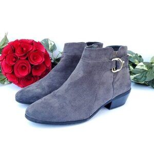 Gray Chelsea Ankle Boot Booties Classic Academia Buckle Bohemian